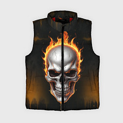 Женский жилет Череп в огне, цвет: 3D-красный