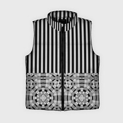 Женский жилет Комбинированный с геометрическим и полосатым узоро, цвет: 3D-черный