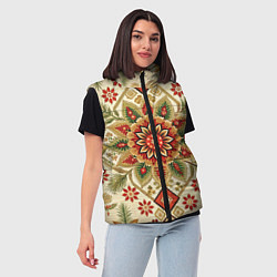 Женский жилет Русские классические узоры и орнамент, цвет: 3D-светло-серый — фото 2