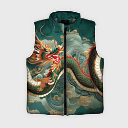 Женский жилет Японский дракон контрасты, цвет: 3D-светло-серый