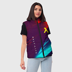 Женский жилет Half life stripes neon, цвет: 3D-светло-серый — фото 2