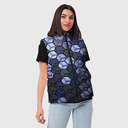 Женский жилет Серо синие соты, цвет: 3D-красный — фото 2