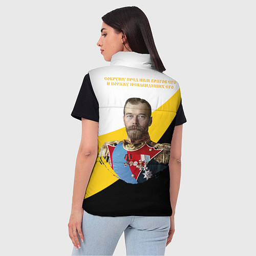 Женский жилет Сокрушу пред ним врагов его малый желтый герб Нико / 3D-Черный – фото 4