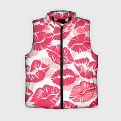 Женский жилет Романтический отпечаток помады игривый макияж, цвет: 3D-черный