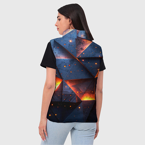 Женский жилет Геометрический рендер с эффектом свечения / 3D-Черный – фото 4