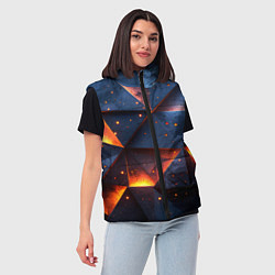 Женский жилет Геометрический рендер с эффектом свечения, цвет: 3D-черный — фото 2