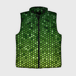 Женский жилет Мозаика под зеленую змею, цвет: 3D-черный