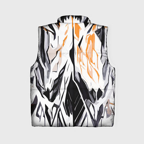 Женский жилет Чёрно-жёлтая абстракция на белом фоне / 3D-Светло-серый – фото 2
