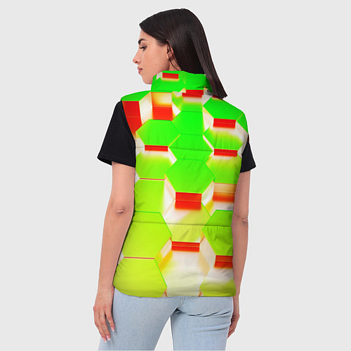 Женский жилет Кислотные соты / 3D-Черный – фото 4