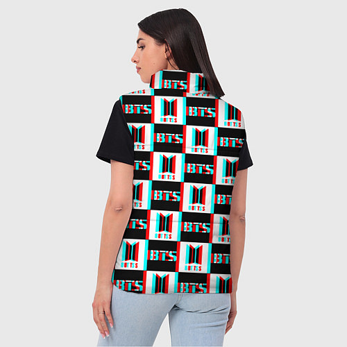 Женский жилет BTS glitch pattern / 3D-Красный – фото 4