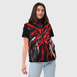 Женский жилет Красный и черный абстрактный фон, цвет: 3D-красный — фото 2