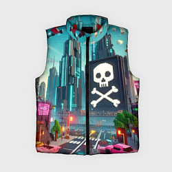 Женский жилет Minecraft district with skull - ai art fantasy