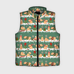 Женский жилет Много капибар на Новый год и Рождество, цвет: 3D-светло-серый