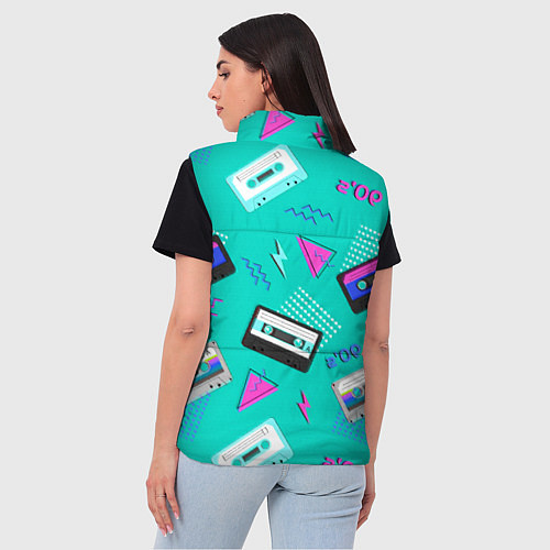 Женский жилет Бирюзовая кассета из 90-х / 3D-Черный – фото 4