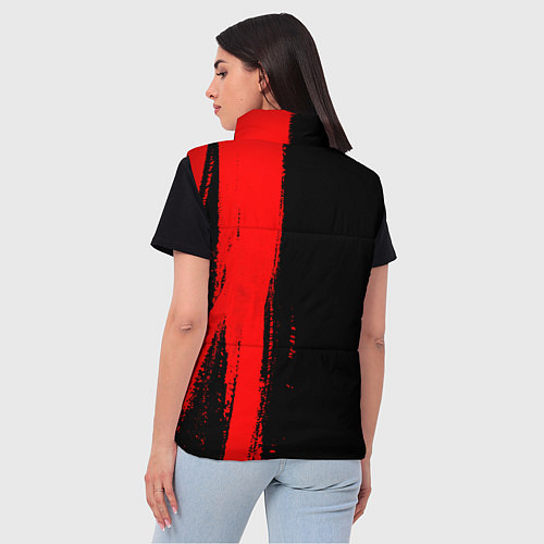 Женский жилет Lexus - red gradient по-вертикали / 3D-Черный – фото 4