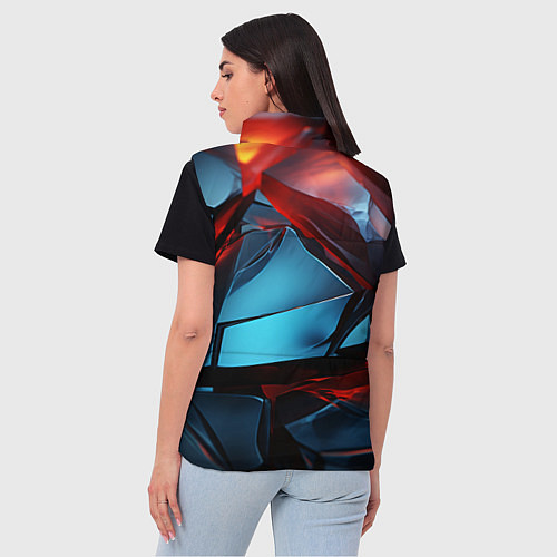 Женский жилет Камни в красном освещении / 3D-Светло-серый – фото 4