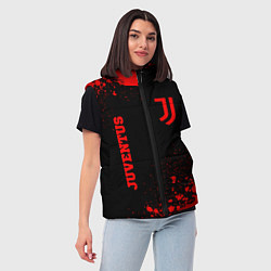 Женский жилет Juventus - red gradient вертикально, цвет: 3D-черный — фото 2