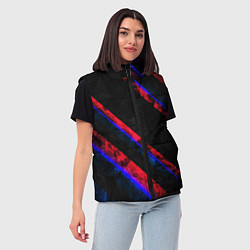 Женский жилет Неоновые штрихи геометрия, цвет: 3D-светло-серый — фото 2