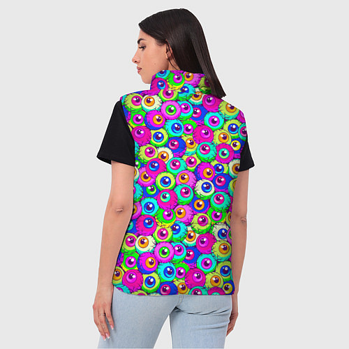 Женский жилет Глазные яблоки цветной паттерн / 3D-Светло-серый – фото 4