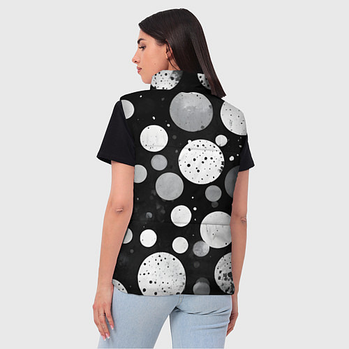 Женский жилет Круги на темном фоне / 3D-Красный – фото 4