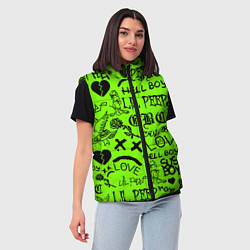 Женский жилет Lil Peep кислотный паттерн, цвет: 3D-светло-серый — фото 2