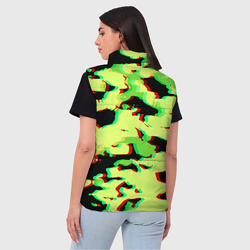 Женский жилет Камуфляж зелёный глитч / 3D-Светло-серый – фото 4