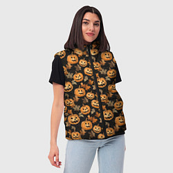 Женский жилет Тыквы с лицами, цвет: 3D-красный — фото 2