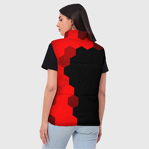 Женский жилет Free Fire - red gradient по-вертикали / 3D-Черный – фото 4