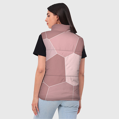 Женский жилет Пыльно-розовый крупная мозаика / 3D-Черный – фото 4