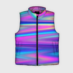 Женский жилет Неоновые полосы градиент, цвет: 3D-светло-серый