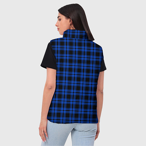 Женский жилет Чёрно-синий полосы клетка / 3D-Черный – фото 4