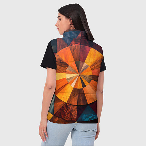 Женский жилет Круговая мозайка / 3D-Черный – фото 4