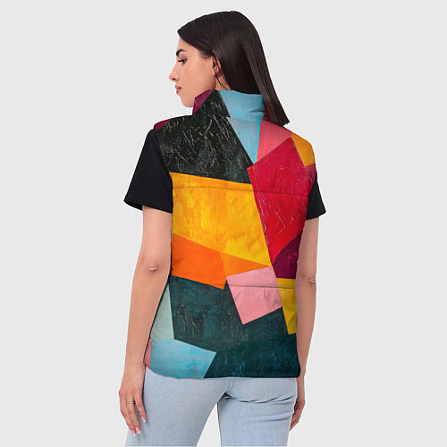 Женский жилет Геометрия мозайка / 3D-Черный – фото 4