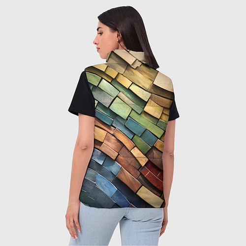 Женский жилет Волнистая мозаика / 3D-Красный – фото 4