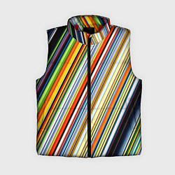 Женский жилет Разноцветные полосы абстракция, цвет: 3D-красный