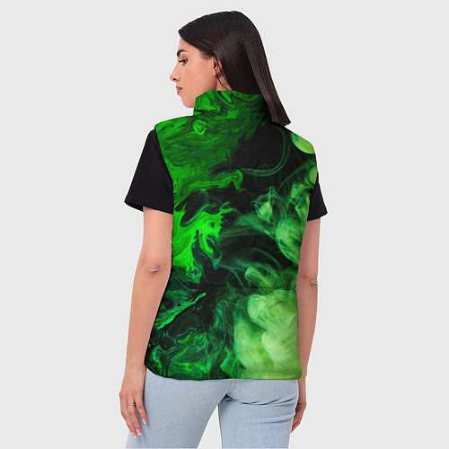 Женский жилет Ядовитый зеленый дым / 3D-Черный – фото 4