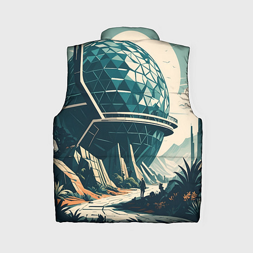 Женский жилет Фантастика круглое здание / 3D-Светло-серый – фото 2