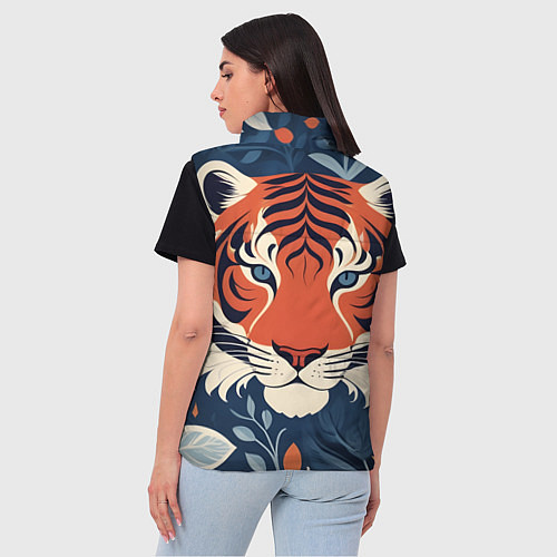 Женский жилет Тигр яркие контрасты / 3D-Черный – фото 4