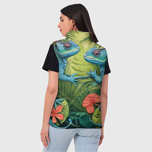 Женский жилет Влюбленные ящерицы / 3D-Черный – фото 4