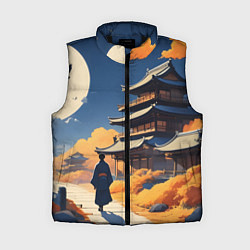 Женский жилет Азия ночь луна, цвет: 3D-черный