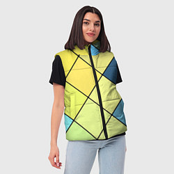 Женский жилет Геометрия линии клетка, цвет: 3D-светло-серый — фото 2