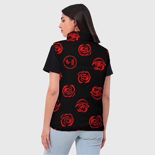 Женский жилет Twenty one pilots rose pattern / 3D-Красный – фото 4
