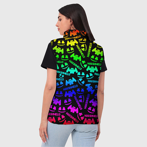 Женский жилет Marshmello neon steel pattern / 3D-Красный – фото 4