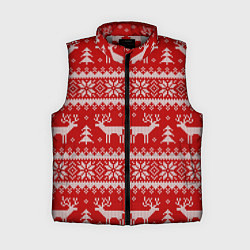 Женский жилет Вязаный зимний узор с оленями