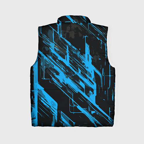 Женский жилет Blue stripes on a black background / 3D-Светло-серый – фото 2