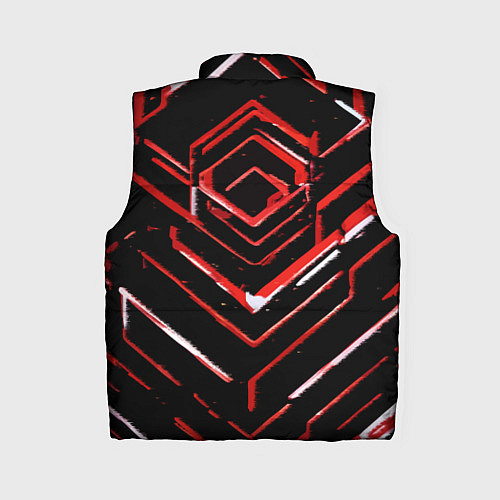 Женский жилет Красные смазанные линии на чёрном фоне / 3D-Светло-серый – фото 2