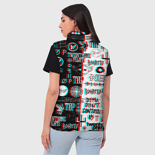 Женский жилет Twenty one pilots glitch pattern / 3D-Черный – фото 4