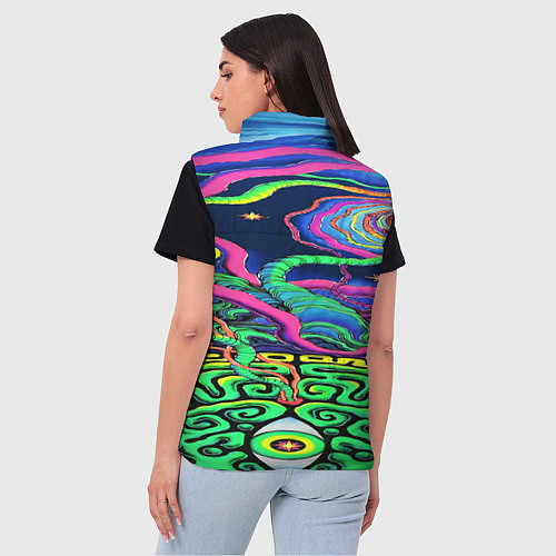 Женский жилет Оптические волны психоделика / 3D-Красный – фото 4