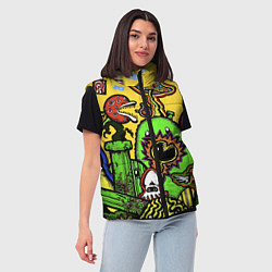 Женский жилет Mario краски текстура, цвет: 3D-красный — фото 2