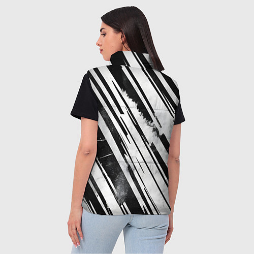 Женский жилет Платиновые и черные полосы / 3D-Светло-серый – фото 4